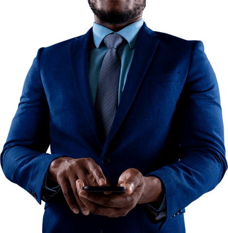 Businessman in Blue Suit Using Smartphone Transparent Background - Download Free Stock Videos Pikwizard.com