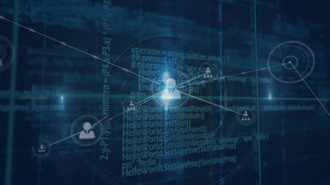 Digital Network Connections with People Icons and Data Coding