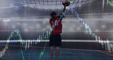 Athlete in Digital World: Volleyball and Data Visualization - Download Free Stock Images Pikwizard.com