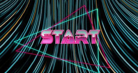 Retro Futuristic Start Screen with Neon Vibes