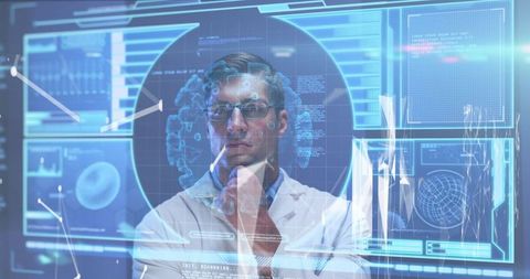 Innovative Virtual Medical Technology Concept with Doctor Analysis - Download Free Stock Images Pikwizard.com