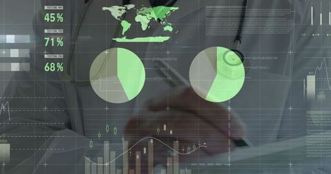 Medical Professional Analyzing Data with Technological Insights