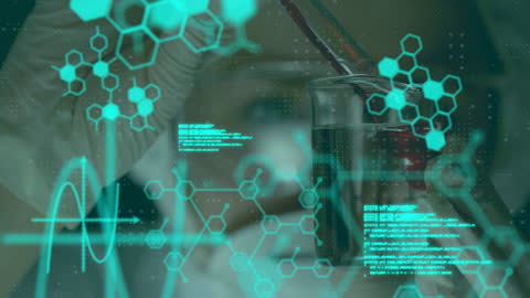 Futuristic Biochemistry Laboratory Concept with Digital Interface