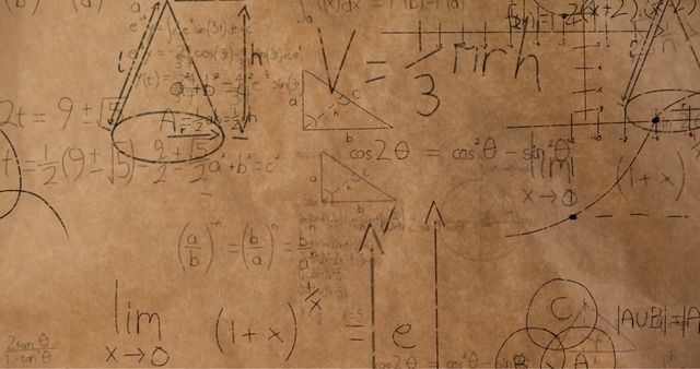 Dynamic Mathematical Equations on Brown Textured Background - Download Free Stock Images Pikwizard.com