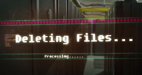 Digital Interface Showing Deleting Files in High-Tech Server Room - Download Free Stock Images Pikwizard.com