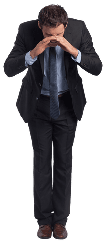 Caucasian Businessman Calling Standing Transparent Background