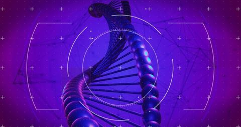 futuristic dna interface on digital purple background - Download Free Stock Images Pikwizard.com
