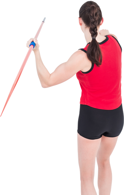 Transparent View of Female Athlete Throwing Javelin in Action - Download Free Stock Videos Pikwizard.com