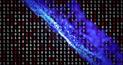 Binary Code Matrix with Glowing Digital Interface - Download Free Stock Images Pikwizard.com
