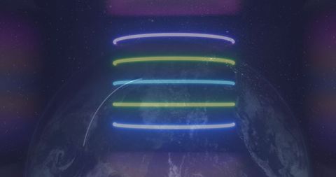 Futuristic Digital Globe with Neon Stripe Layers - Download Free Stock Images Pikwizard.com
