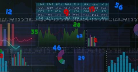 Dynamic Financial Data Analysis and Graphs for Market Trends - Download Free Stock Images Pikwizard.com