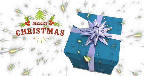 Festive Gift Box with Merry Christmas Greeting