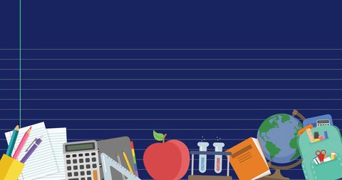 Education Background with School Supplies and Lined Notebook - Download Free Stock Images Pikwizard.com