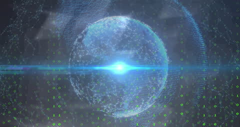 Global Connections Technology Concept with Rotating Earth