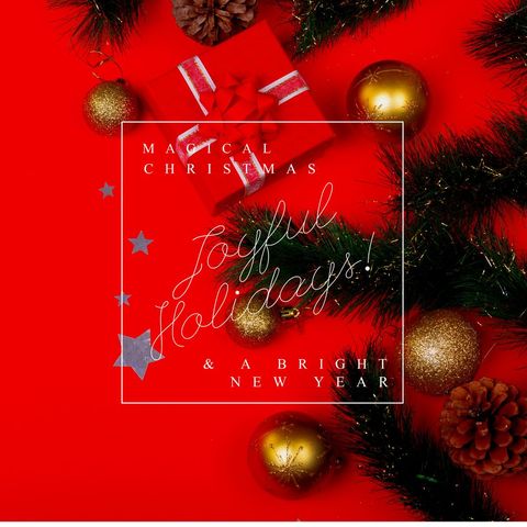 Festive christmas greeting design with gifts and decorations