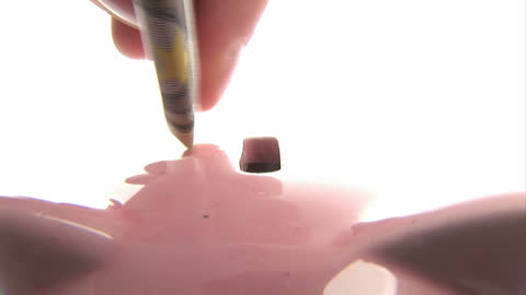 Inserting Coin into Pink Piggy Bank for Savings Concept