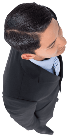Transparent Asian Businessman Smiling in Suit
