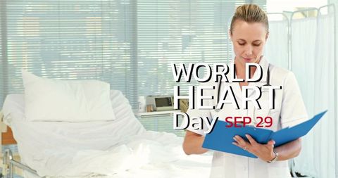 World Heart Day Concept with Female Doctor and Notes