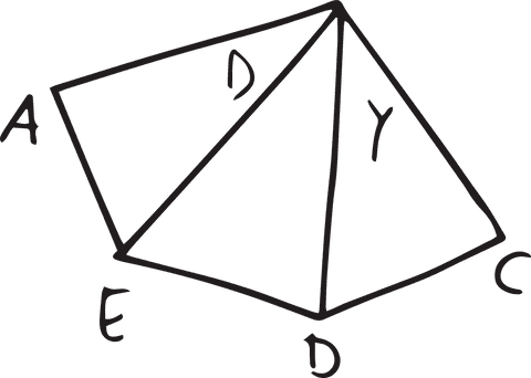 Digital illustration of mathematical shapes on transparent background