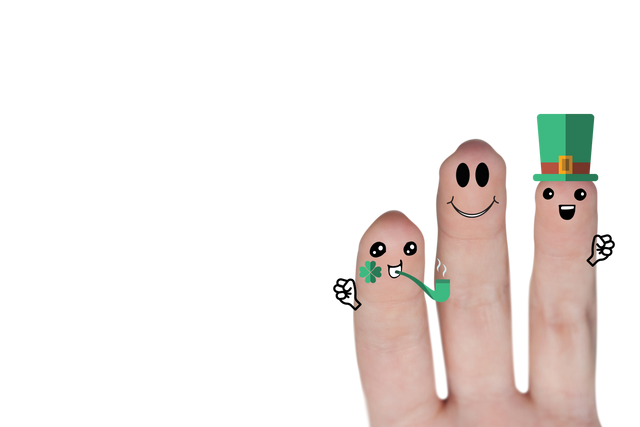 Smiling Puppet Fingers with Irish Theme on Transparent Background - Download Free Stock Videos Pikwizard.com