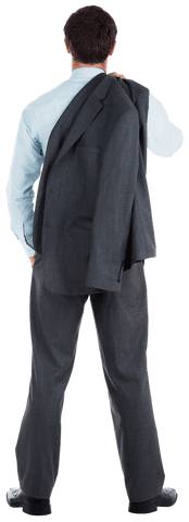 rear view businessman holding jacket transparent background - Download Free Stock Videos Pikwizard.com