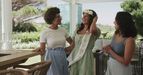 Group of Friends Celebrating Engagement Outdoors Together