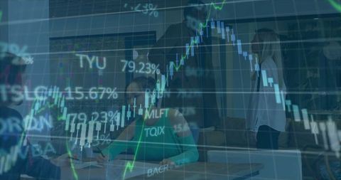 Finance Professionals Analyzing Stock Market Data in Boardroom Meeting