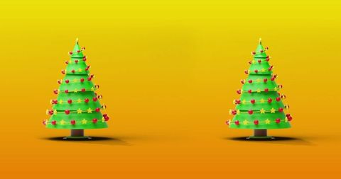 Vibrant Minimalist Christmas Trees with Festive Decor
