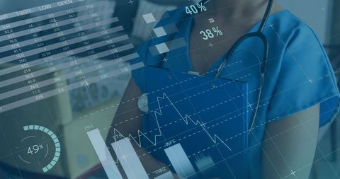 Medical Technology: Female Doctor With Digital Data Interface