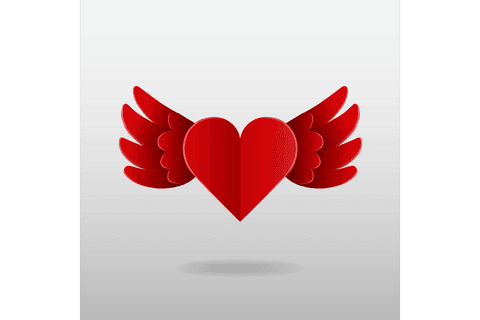 Red Heart with Wings on Transparent Surface Symbol of Love - Download Free Stock Videos Pikwizard.com