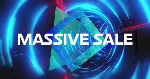 Massive Sale Promotion with Futuristic Neon Light Design