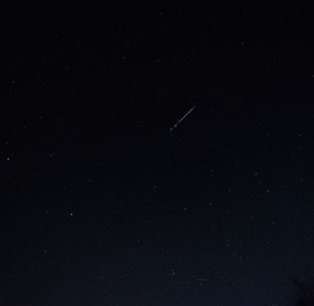 Image of shooting star and stars on night sky - Download Free Stock Photos Pikwizard.com