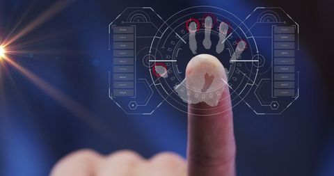 finger scanning biometric data processing for security - Download Free Stock Images Pikwizard.com