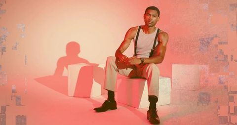 Stylish man in elegant modern studio setting