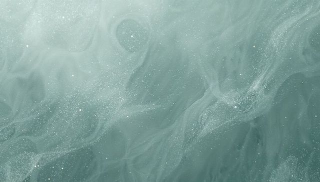 Swirling Teal Nebula Abstract Fluid Art with Sparkling Particles and Wispy Ink Texture