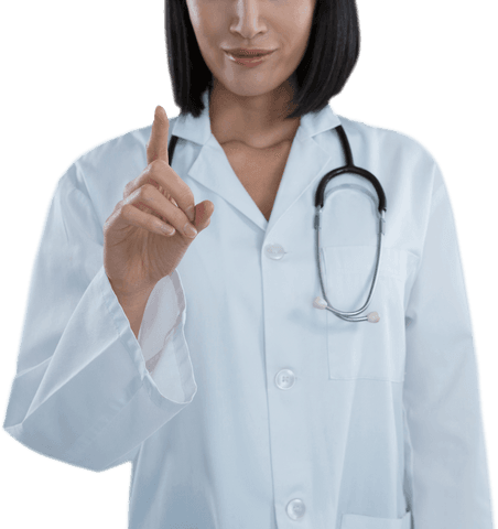 transparent mockup woman doctor interacting with virtual screen - Download Free Stock Videos Pikwizard.com