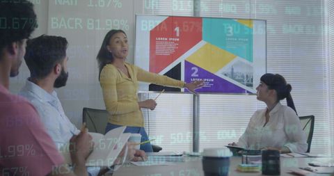 Business Presentation in Modern Office Analyzing Financial Data