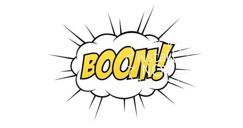 Comic Style Speech Bubble with Boom Text on White Background - Download Free Stock Images Pikwizard.com