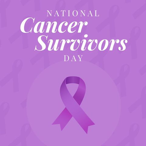 Purple Ribbon Commemorates National Cancer Survivors Day - Download Free Stock Templates Pikwizard.com