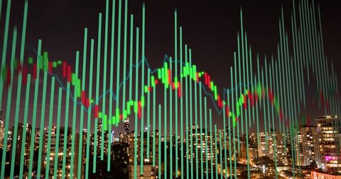 Financial Growth Concept with Cityscape Overlay Design - Download Free Stock Images Pikwizard.com