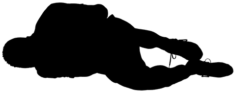 Transparent Silhouette of Injured Football Player on Field