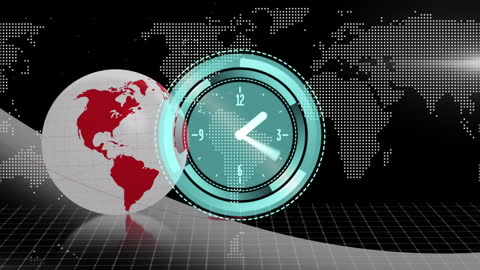 Global Time Concept with Digital Clock Overlay