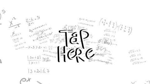 Tap Here Prompt with Math Formulas on White Background