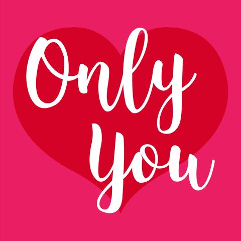 Transparent Heart with 'Only You' Text in Lovable Script