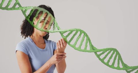 Woman investigating genetic connection to health issues