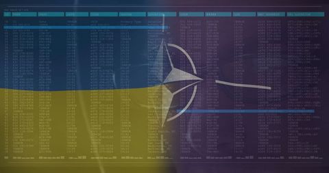 NATO-Ukrainian Cyber Warfare Concept with Data and Hacker Imagery - Download Free Stock Images Pikwizard.com