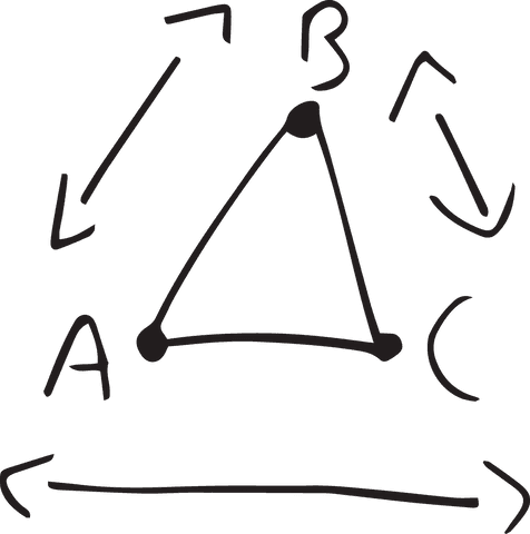 transparent triangle with lettered nodes and arrows illustration - Download Free Stock Videos Pikwizard.com