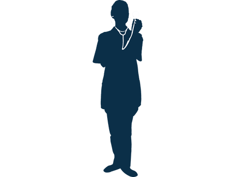 Silhouette of Female Doctor with Stethoscope Transparent Background