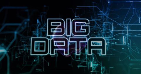 Futuristic Big Data Technology Concept With Neon Visual