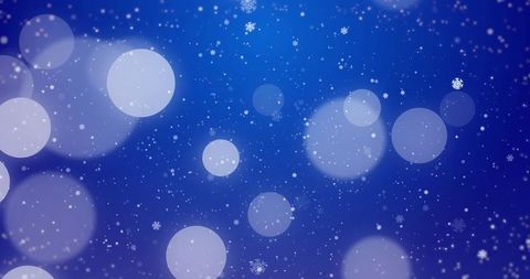 Enchanting winter scene with bokeh and snowfall
